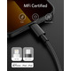 Кабель Anker New Nylon USB-C - Lightning (0.3 м): Apple MFi сертифікований, швидка зарядка PD, нейлонове обплетення, чорний