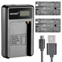Зарядний пристрій Neewer Micro USB та 2 змінні батареї NP-F550/570/530 2600 мАг для Sony HandyCams