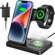 Бездротова зарядна станція 3 в 1 CAVN для Apple iPhone, Apple Watch, AirPods, швидка зарядка 18 Вт, чорна