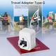 Дорожній адаптер-перехідник Sameriver Type G (UK) з 2 USB та USB-C (3A): Універсальний зарядний пристрій 3250W для Англії та Ірлан