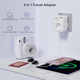 Дорожній адаптер-перехідник Sameriver Type G (UK) з 2 USB та USB-C (3A): Універсальний зарядний пристрій 3250W для Англії та Ірлан