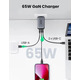 Мережевий зарядний пристрій Ugreen GaN X CD244 65W PD3.0 QC4.0+ USB-C USB-A Fast Charge Black