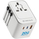 Travel Adapter Універсальний дорожній адаптер Decqle Міжнародний перехідник розетки 2xUSB-C PD 20W + USB-A для США, ЄС, Британії
