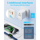 Travel Adapter Універсальний дорожній адаптер Decqle Міжнародний перехідник розетки 2xUSB-C PD 20W + USB-A для США, ЄС, Британії