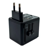 Універсальний адаптер подорожей Travel Adapter 3 порти USB 2.4A, подвійна напруга 100-240 В, сумісний з пристроями по всьому світу