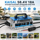 Розумний зарядний пристрій KAISAL 48V (58.4V) 18A для LiFePO4 акумуляторів: IP67 Waterproof, 3-етапна зарядка, Blue